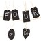 Genie Crafts 24-Piece Mini Wooden Chalkboard Tag Labels with String for Gifts, Mason Jars, DIY Crafts, 6 Designs, 3 x 2 Inches